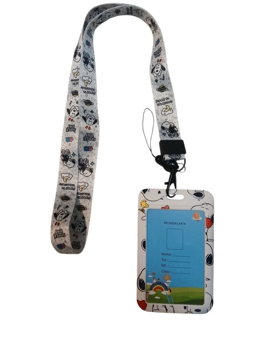 Peanuts - NWT, Snoopy & Woodstock  Lanyard, Adjustable Strap, See Thru ID Holder